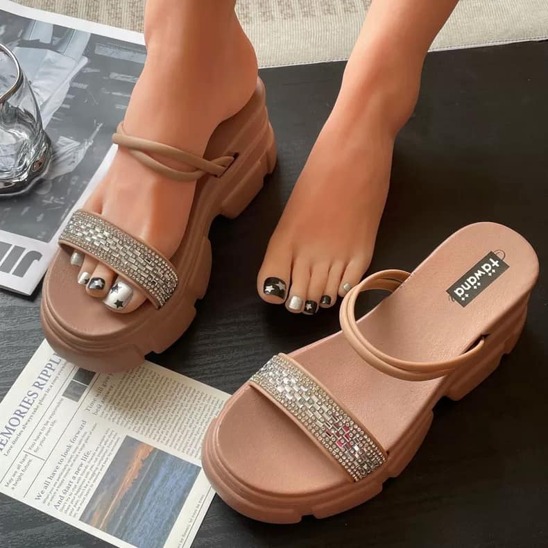 Glimmering Charm Strappy Sandals