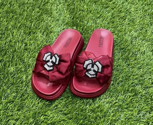 GIRLS FLIP FLOP SLIPPERS MAROON