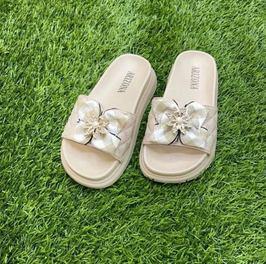 GIRLS FLIP FLOP SLIPPERS BEIGE (STYLE 3)