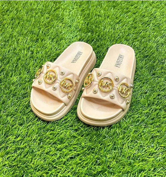 GIRLS FLIP FLOP SLIPPERS BEIGE (STYLE 4)